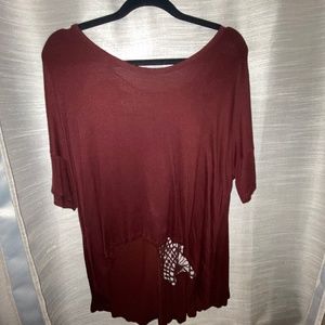 Open back short sleeve flowy shirt